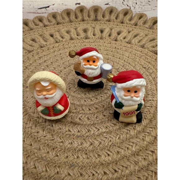 Vintage Hallmark Santa Clause Christmas Merry Miniature 1991, 1993, and 1995 - Picture 1 of 6